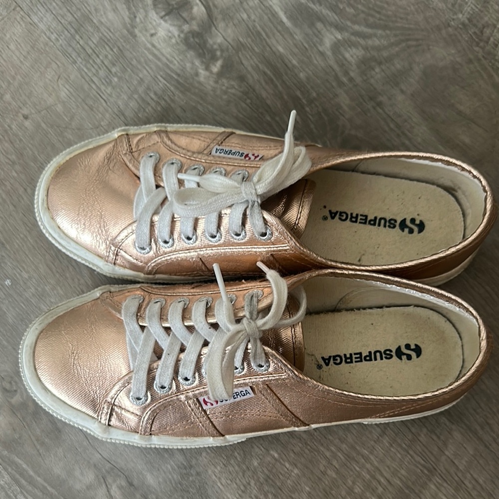 Superga Metallic Rose Gold Sneakers